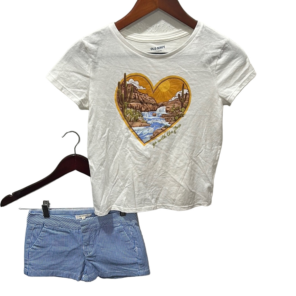 Copper Key&Old Navy White and Blue Kids Matching Set size 10 GUC